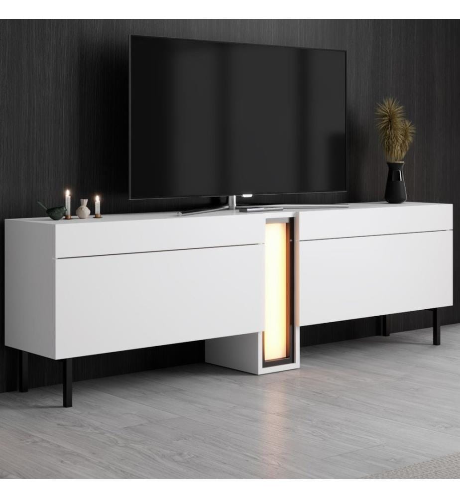 TV-Ständer, 100 % melaminbeschichtete Spanplatte, Weiss