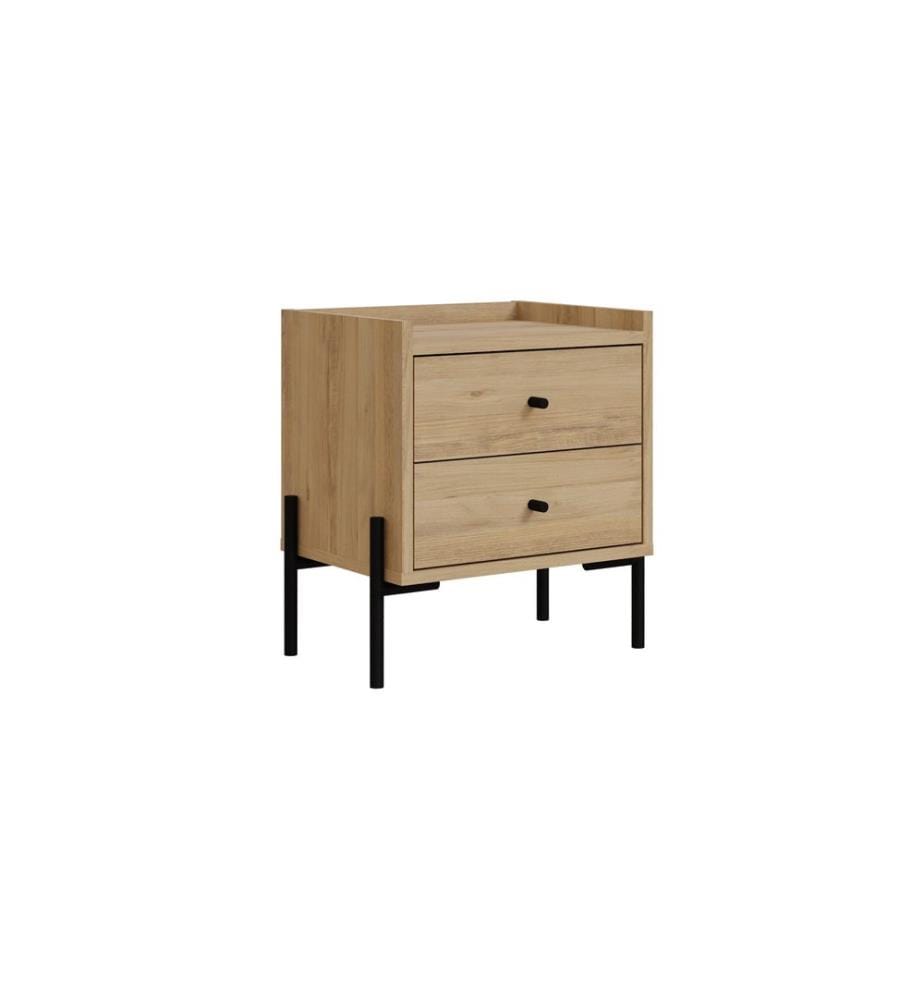 Nachttisch, 100 % melaminbeschichtete Spanplatte, Saphir-Eiche