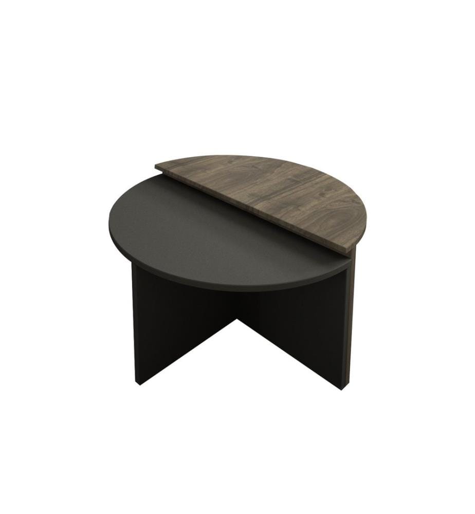 Table basse, noyer, anthracite, panneau de particules 100 % recouvert de mélamine
