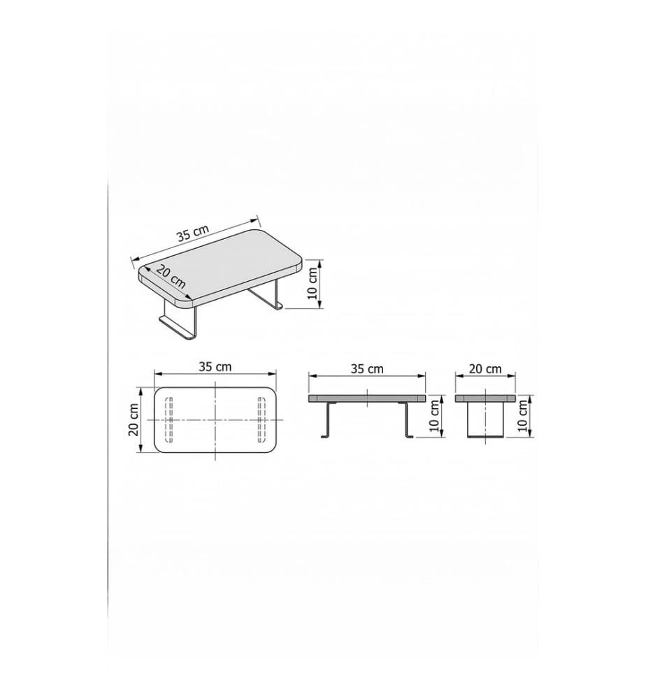 Armlehnentisch, 100 % MDF, Weiss
