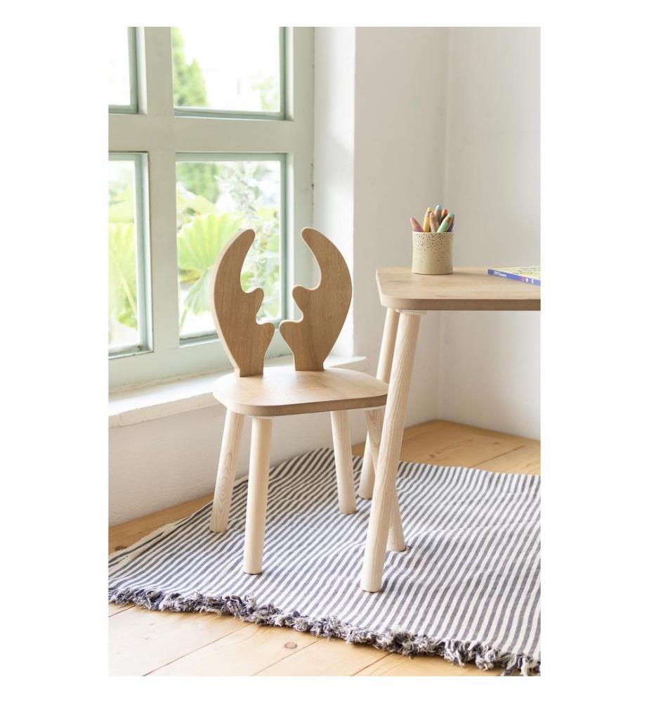 Kinderstuhl, braun, 100 % MDF, Beine aus Buchenholz