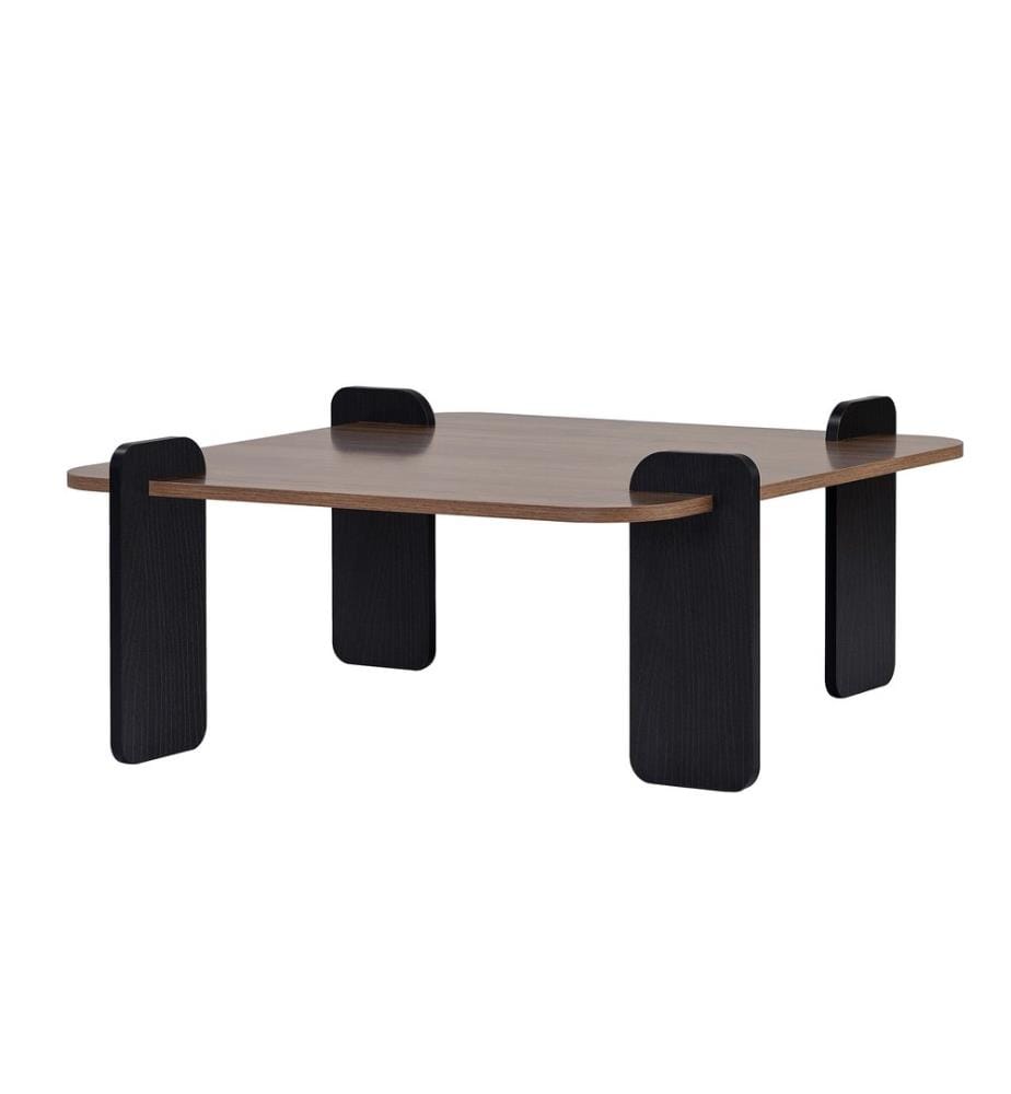 Table basse, panneau de particules 100 % mélaminé, noyer, bois noir