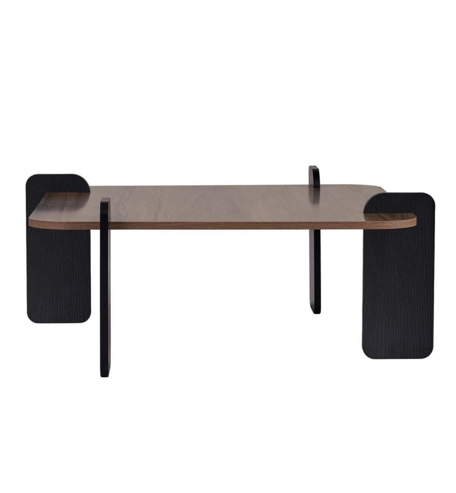 Table basse, panneau de particules 100 % mélaminé, noyer, bois noir