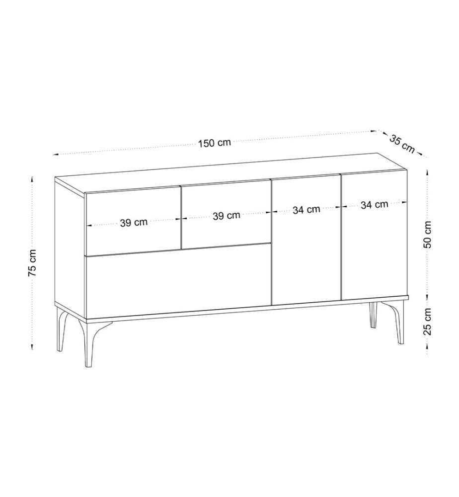 Console, blanc, noir, panneau de particules mélaminé