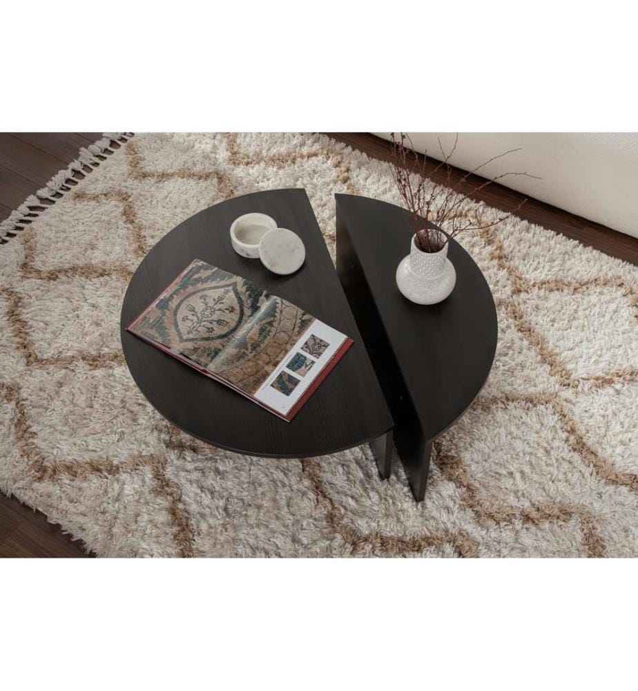 Table basse, bois noir, panneau de particules 100% recouvert de mélamine