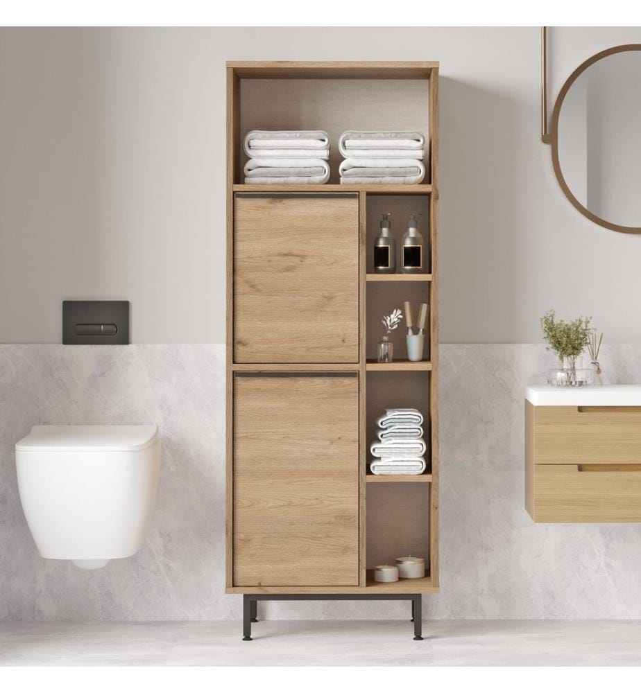 Badezimmerschrank, Walnuss, melaminbeschichtete Spanplatte