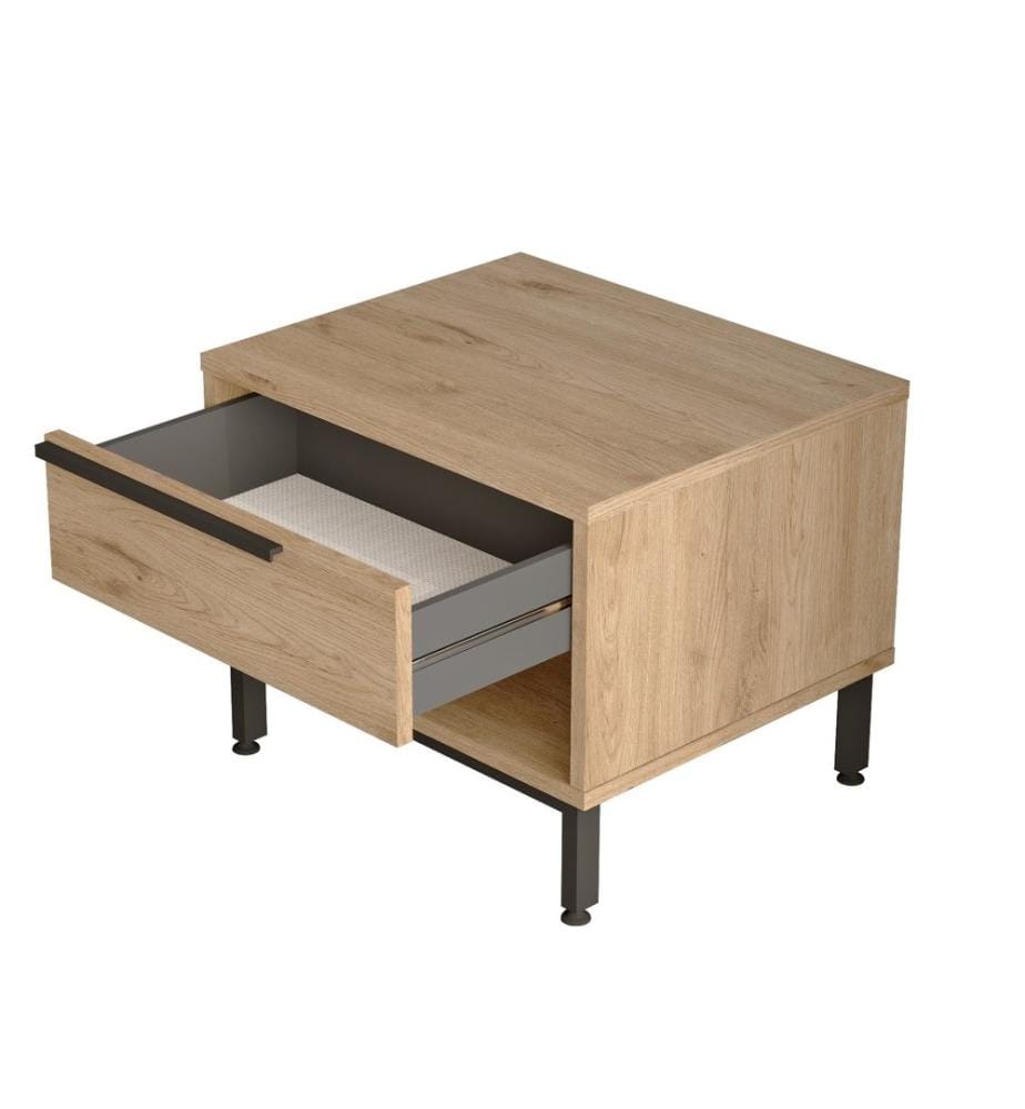 Kinderzimmer-Set, Eiche, 100 % melaminbeschichtete Spanplatte, Metallbeine
