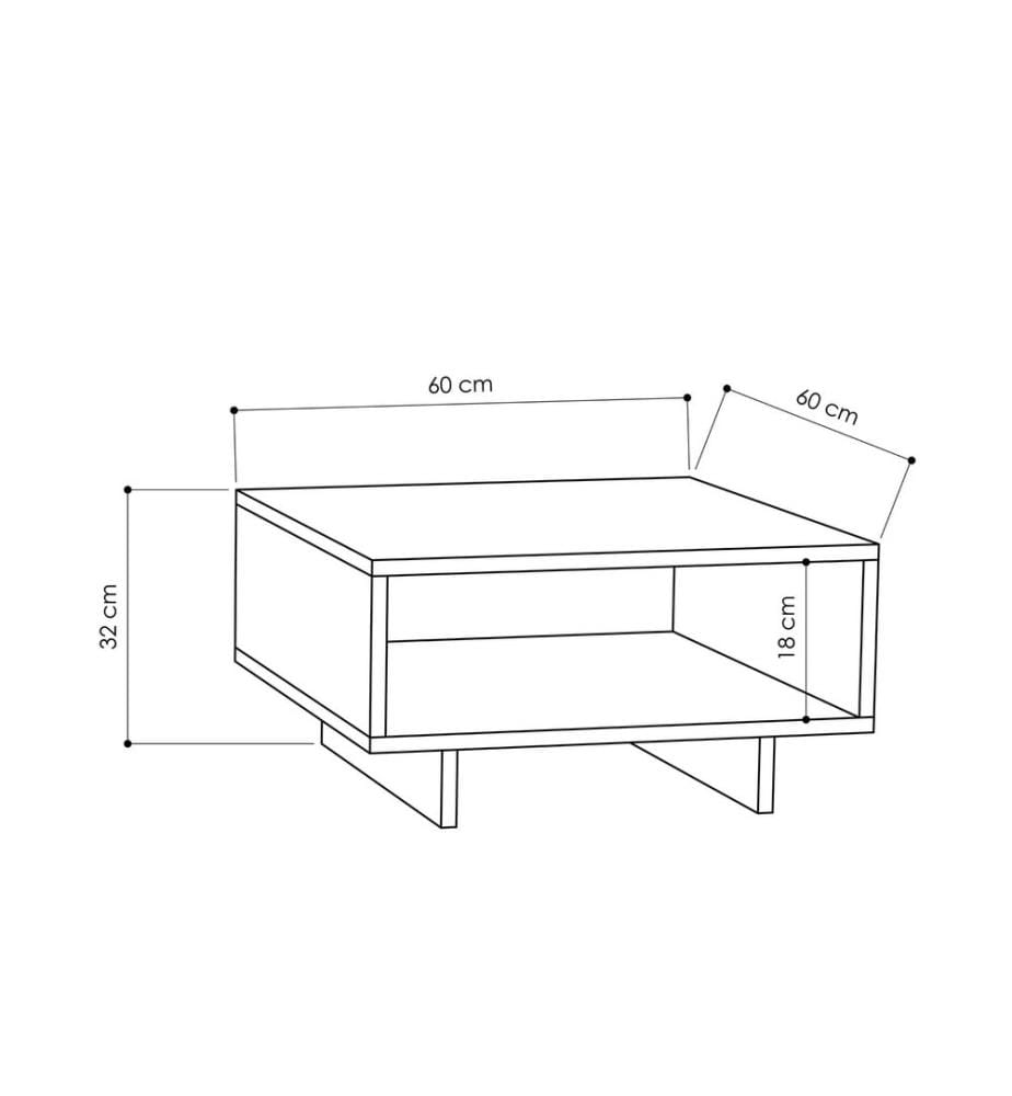 Table basse, chêne, anthracite, panneau de particules mélaminé