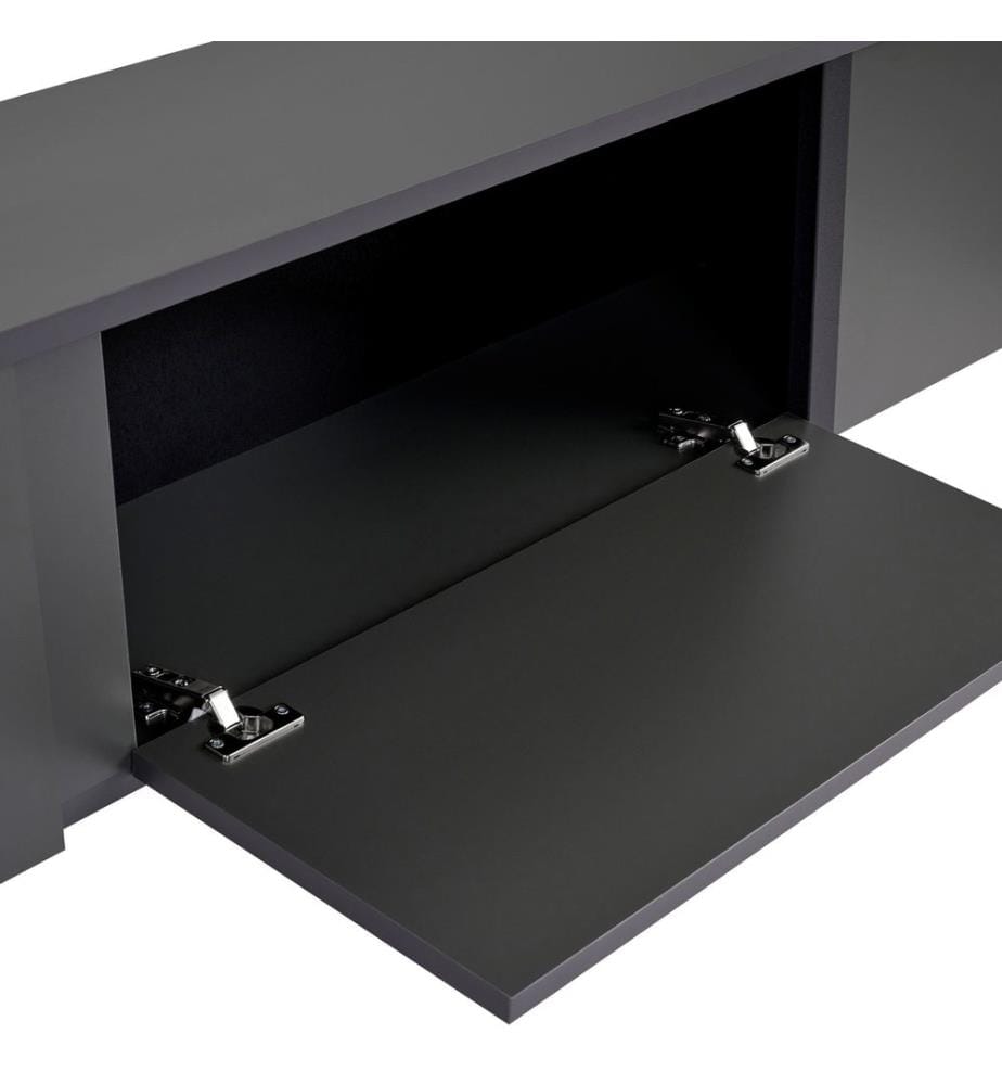 Meuble TV, anthracite, noir, panneau de particules 100 % recouvert de mélamine