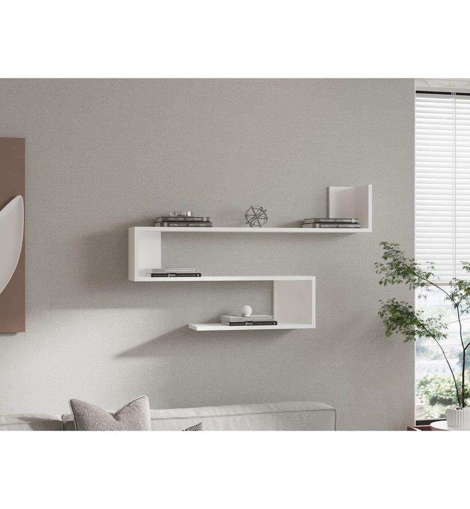 Étagère murale, blanche, panneau de particules mélaminé