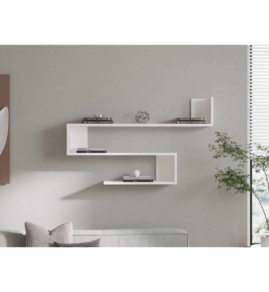 Étagère murale, blanche, panneau de particules mélaminé