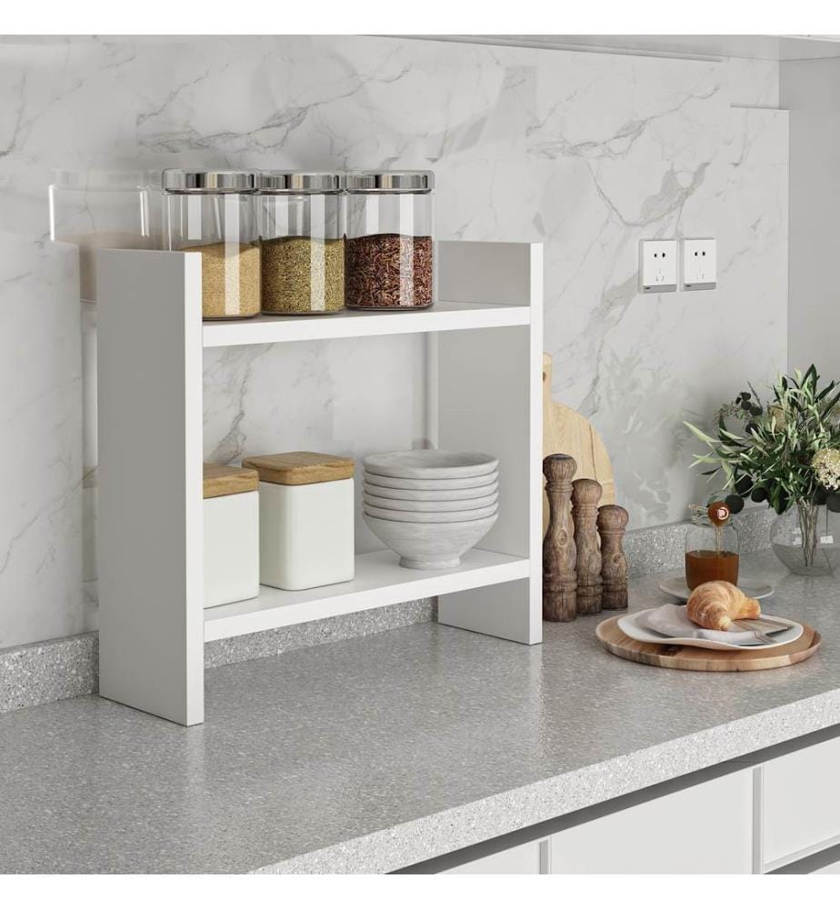 Étagère de cuisine blanche, panneau de particules 100 % mélaminé