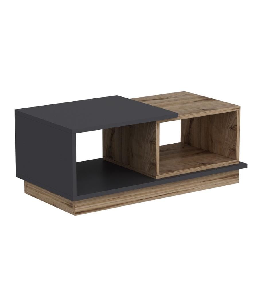 Table basse, anthracite, chêne, panneau de particules mélaminé