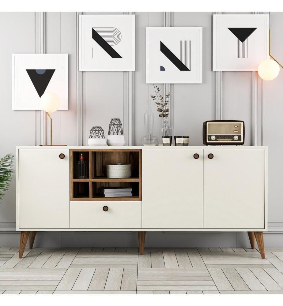 Console, crème, panneau de particules mélaminé