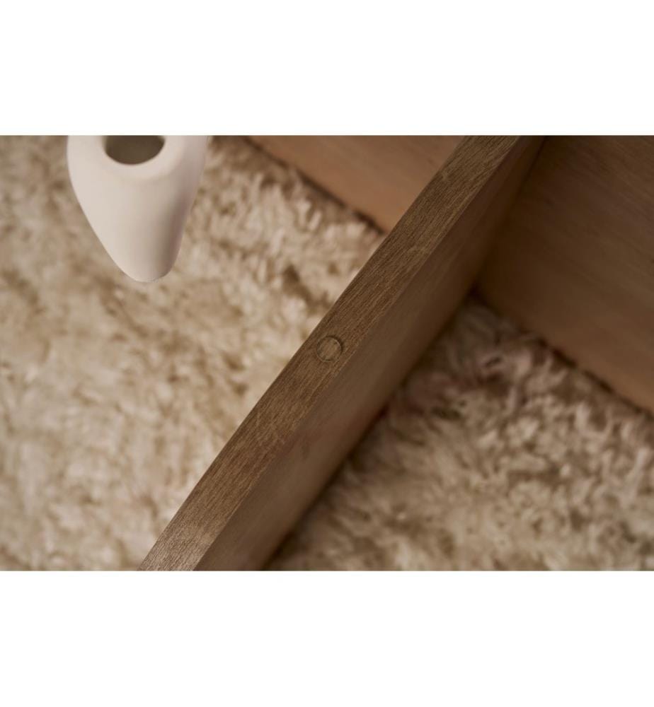 Table basse, chêne saphir, coloris fumé, verre trempé 100 %