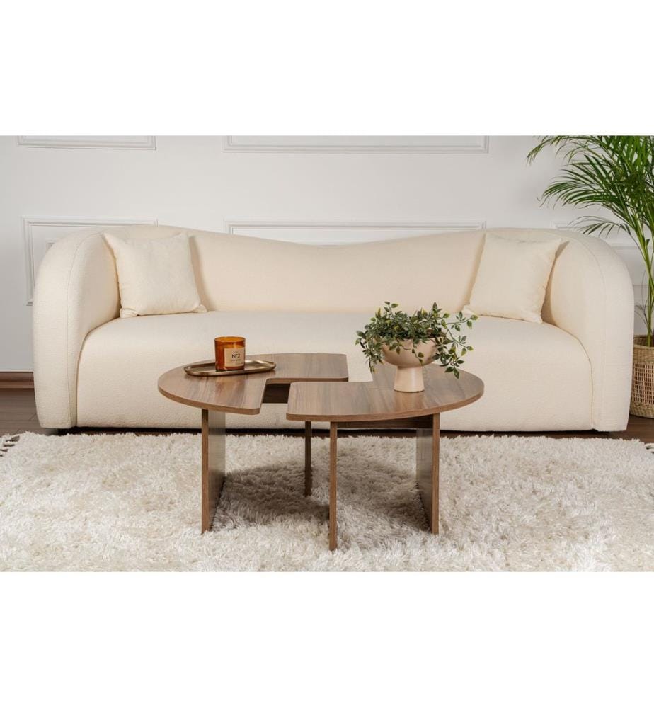 Couchtisch, Walnuss, 100 % melaminbeschichtete Spanplatte