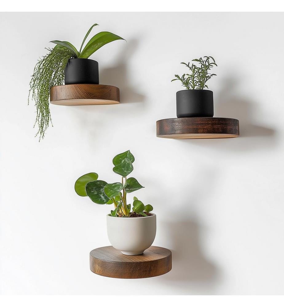 Dekoratives Wandregal aus Holz, 100 % Massivholz