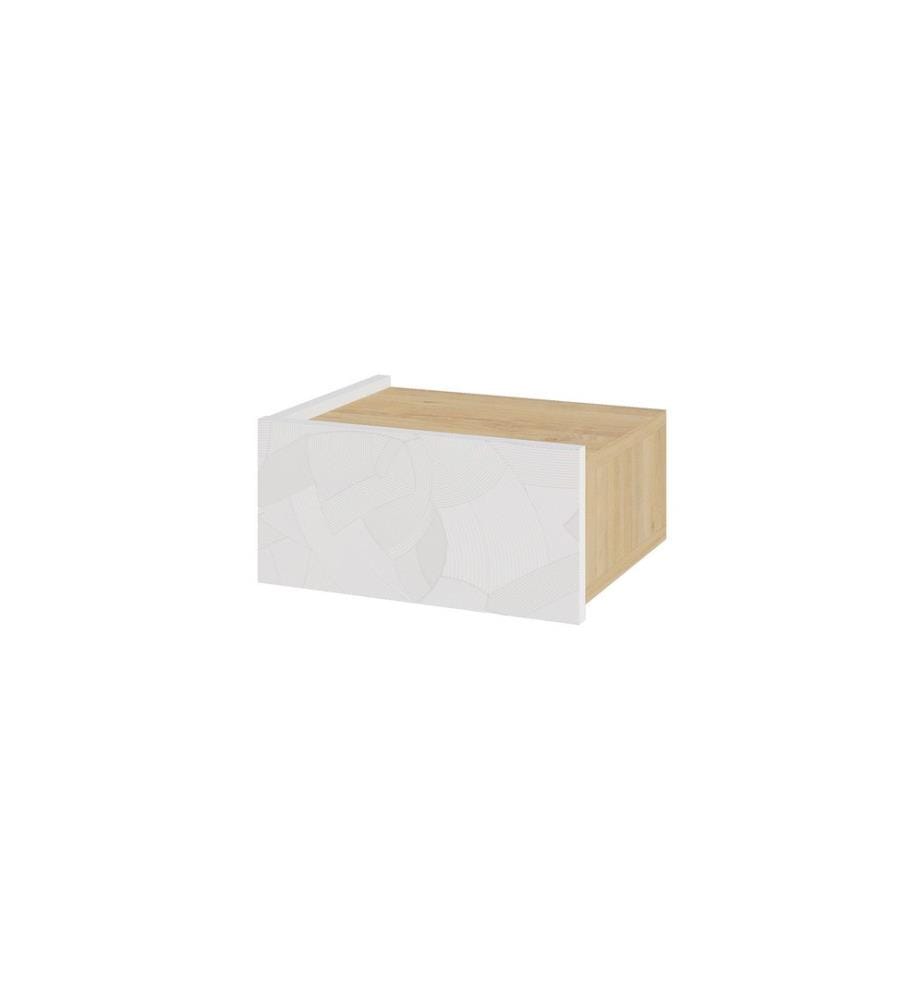 Table de chevet, panneau de particules 100 % mélaminé, chêne blanc