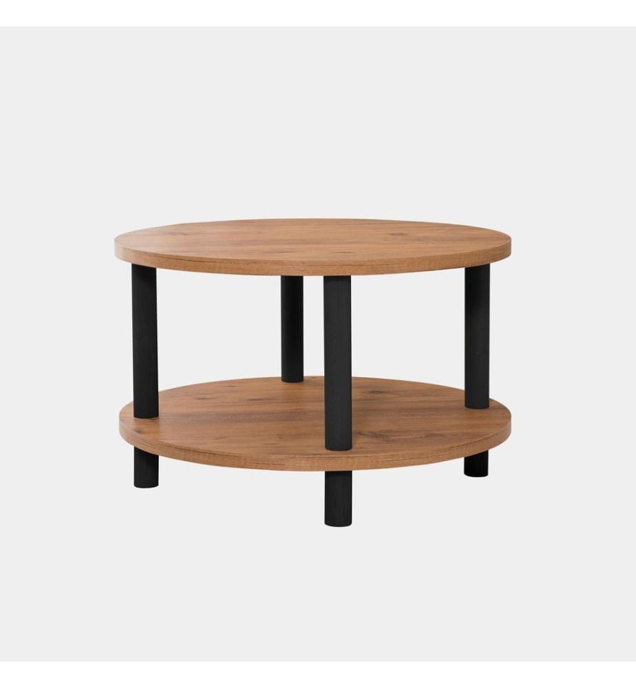 Table basse, noire, pin de l'Atlantique, panneau de particules mélaminé