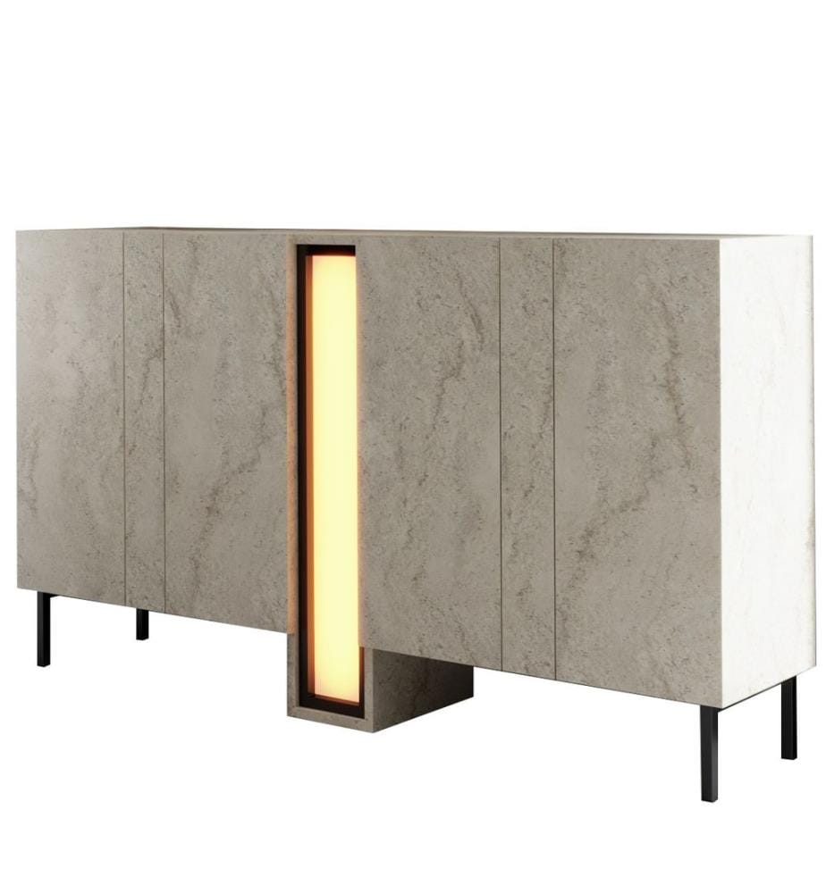 Console, panneau de particules 100 % mélaminé, travertin
