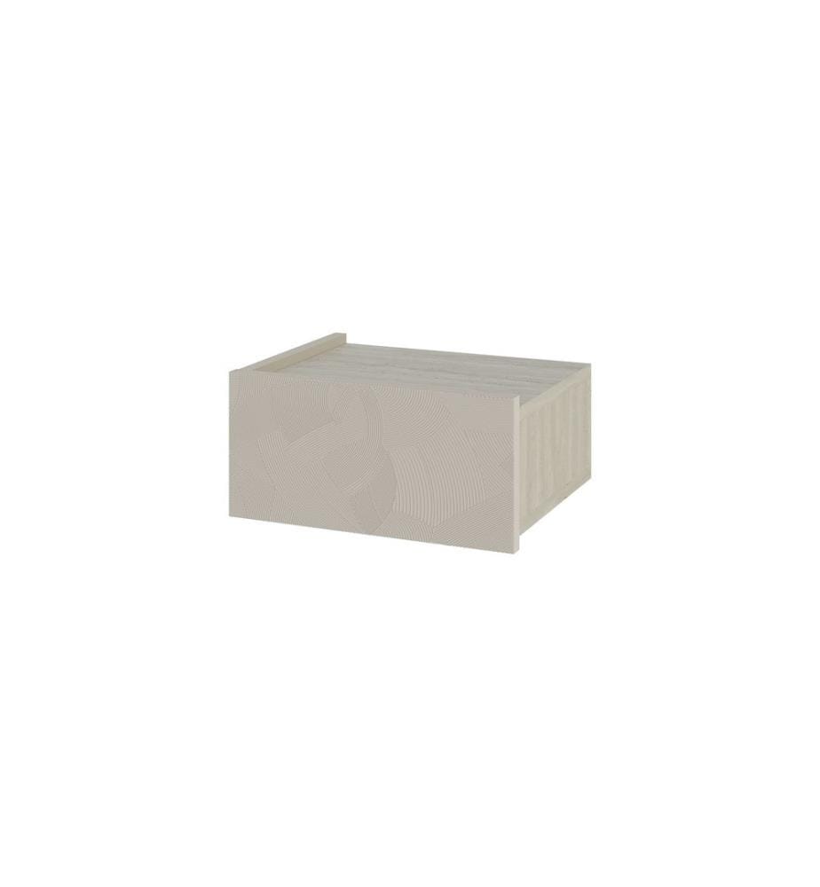 Table de chevet, panneau de particules 100 % mélaminé, grès, travertin