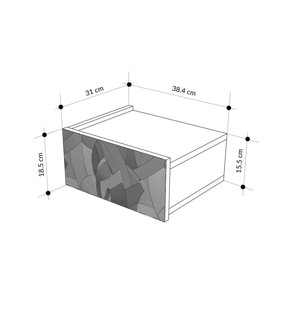 Table de chevet, panneau de particules 100 % mélaminé, grès, travertin