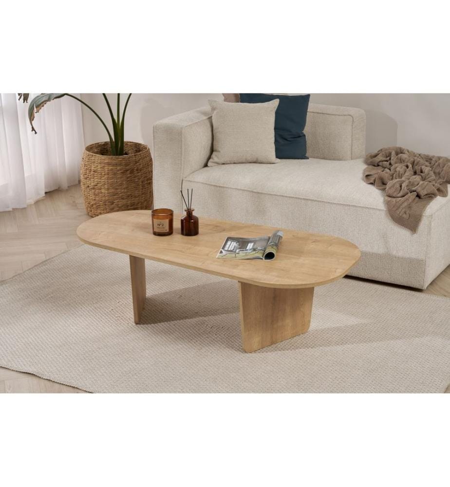 Couchtisch, Eiche, 100 % melaminbeschichtete Spanplatte