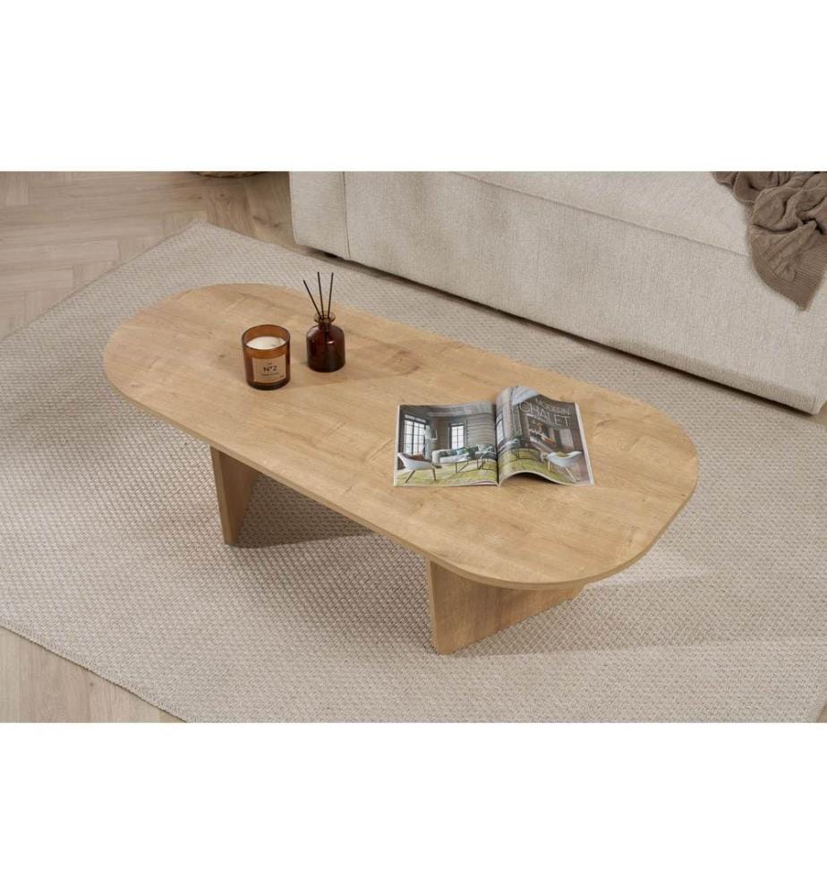 Couchtisch, Eiche, 100 % melaminbeschichtete Spanplatte