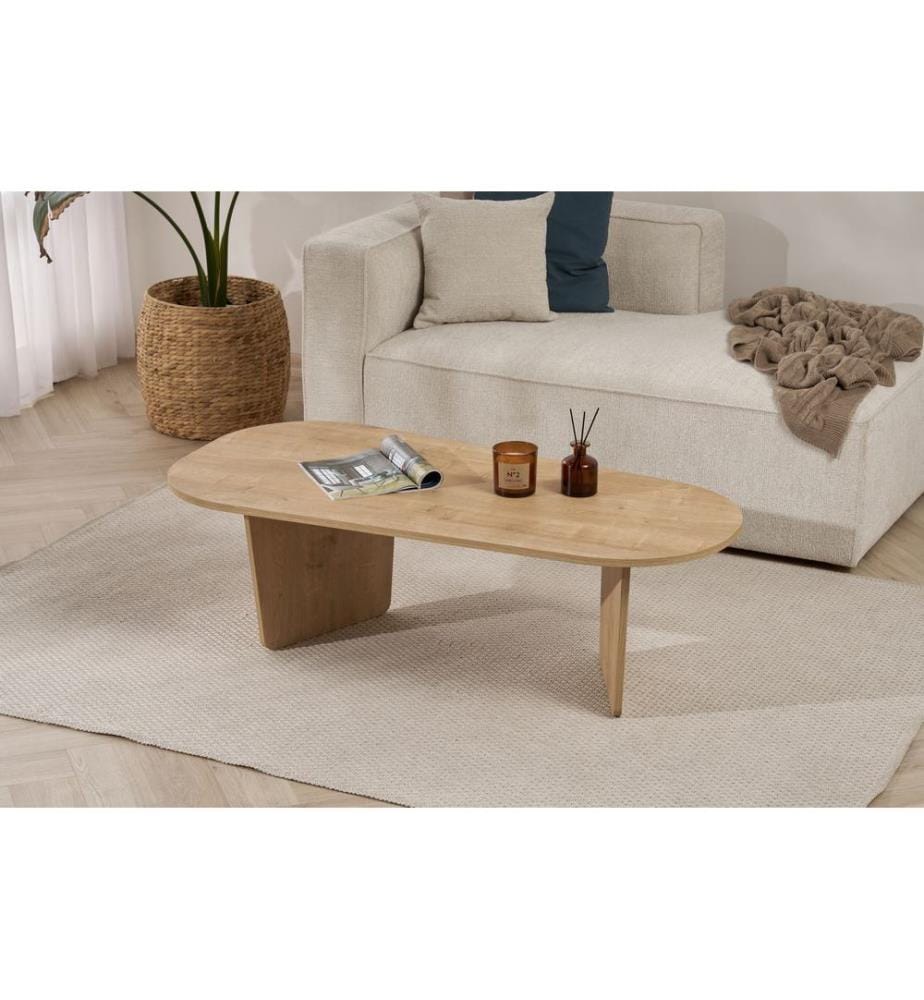 Couchtisch, Eiche, 100 % melaminbeschichtete Spanplatte