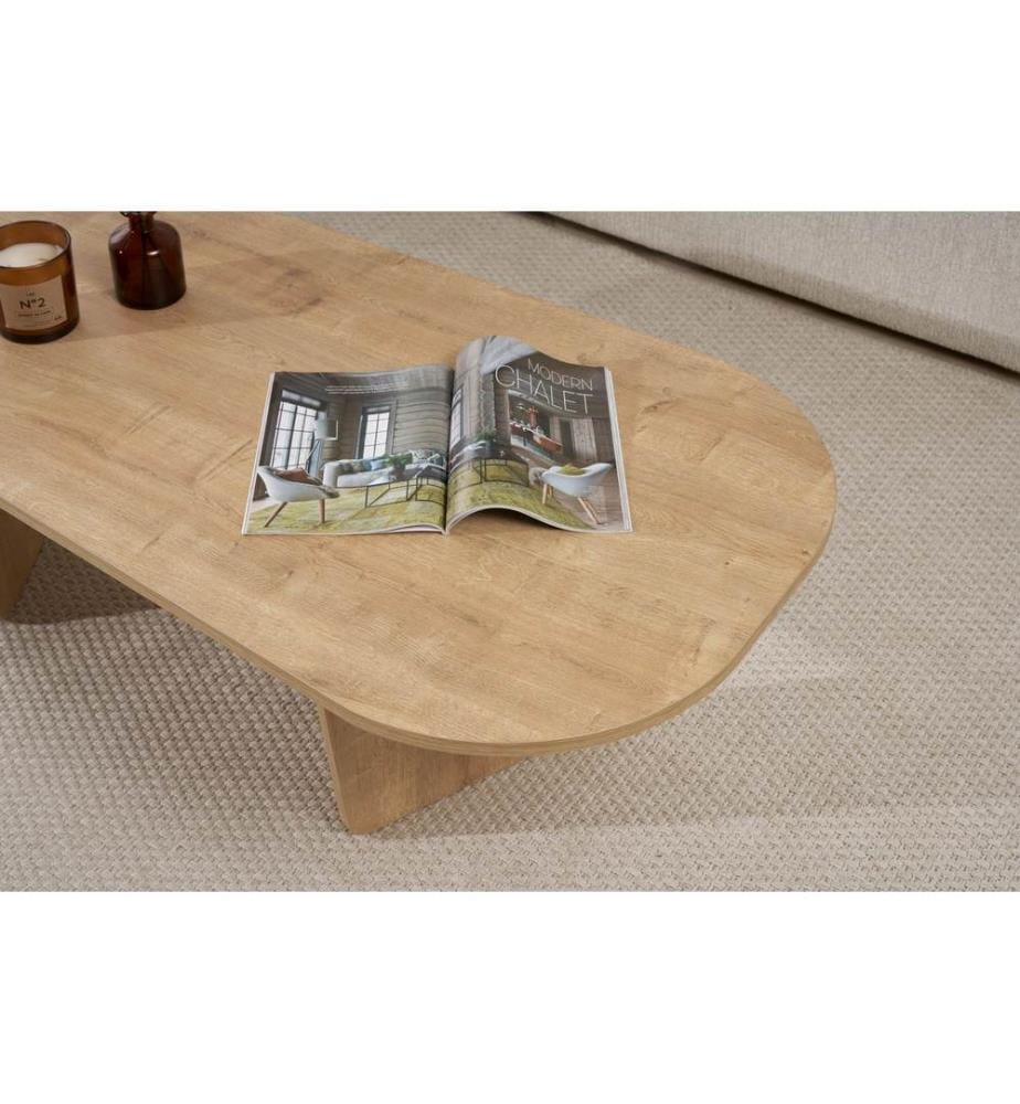 Couchtisch, Eiche, 100 % melaminbeschichtete Spanplatte