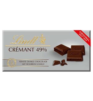 Lindt Cremant Tablette De Chocolat Noir 49% Cacao - 100G