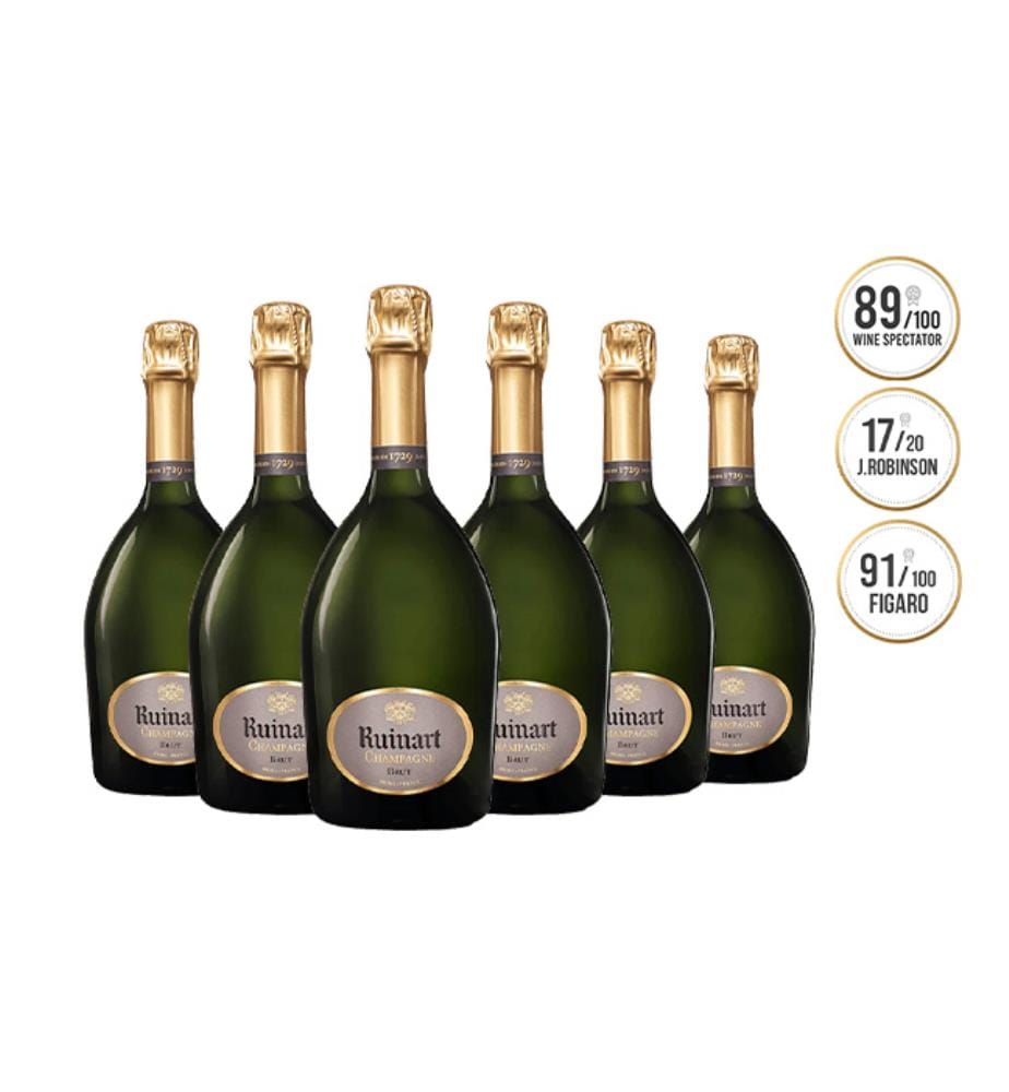 Lot de 6 Bouteilles de Champagne R de Ruinart Brut - 75 cl