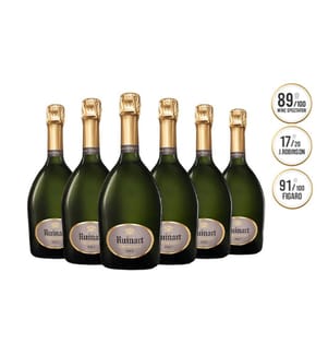 Lot de 6 Bouteilles de Champagne R de Ruinart Brut - 75 cl