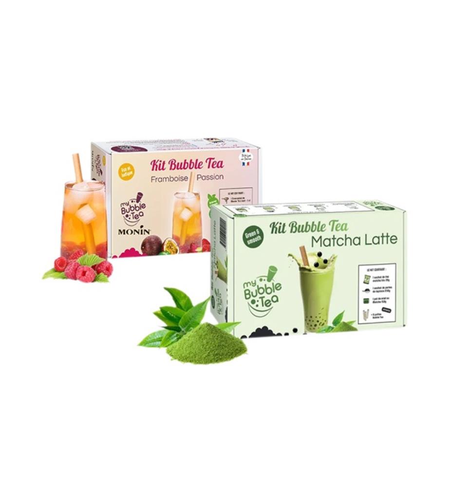 Kit Bubble Tea Matcha Latte + Set Bubble Tea Fruit de la passion & Framboise