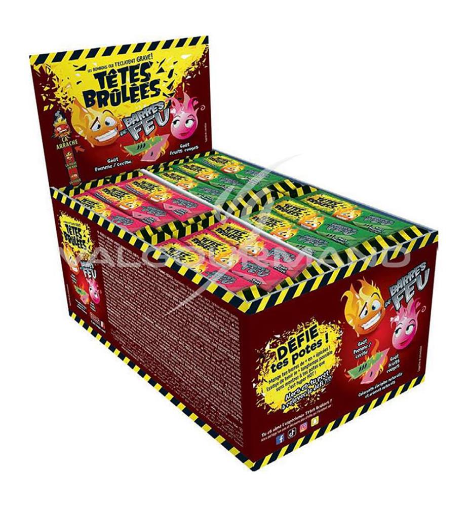 150x Têtes Brûlées Hyperacide à mâcher Barres de Feu 150 pcs - Fr.0.20