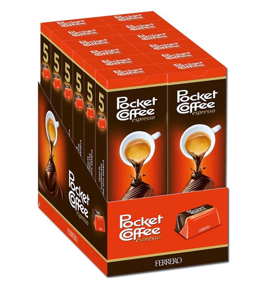 Lot de 12 Chocolats au café Ferrero Pocket Coffee Barres 5 pièces - 62g