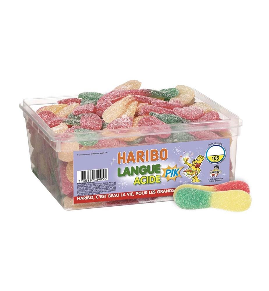 Boîte de Bonbons Langues Acides Pik - 105 Pièces