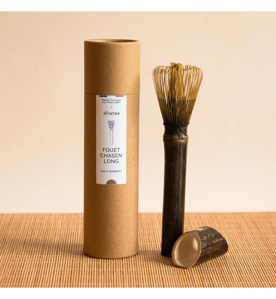 Fouet Long pour Thé Matcha en Bambou Chasen - Brun Clair