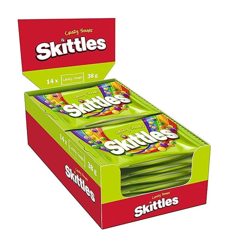14x Skittles Crazy Sours - 38g