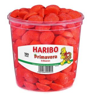 150x Haribo Primavera strawberries tin - 1050g
