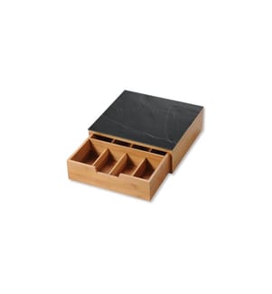 Kesper Tee-Aufbewahrungsbox Bambus, Glas, 1-tlg.