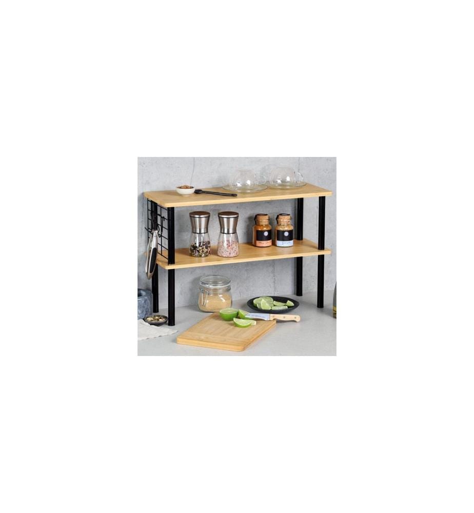 Kesper Scaffale da cucina nero/marrone