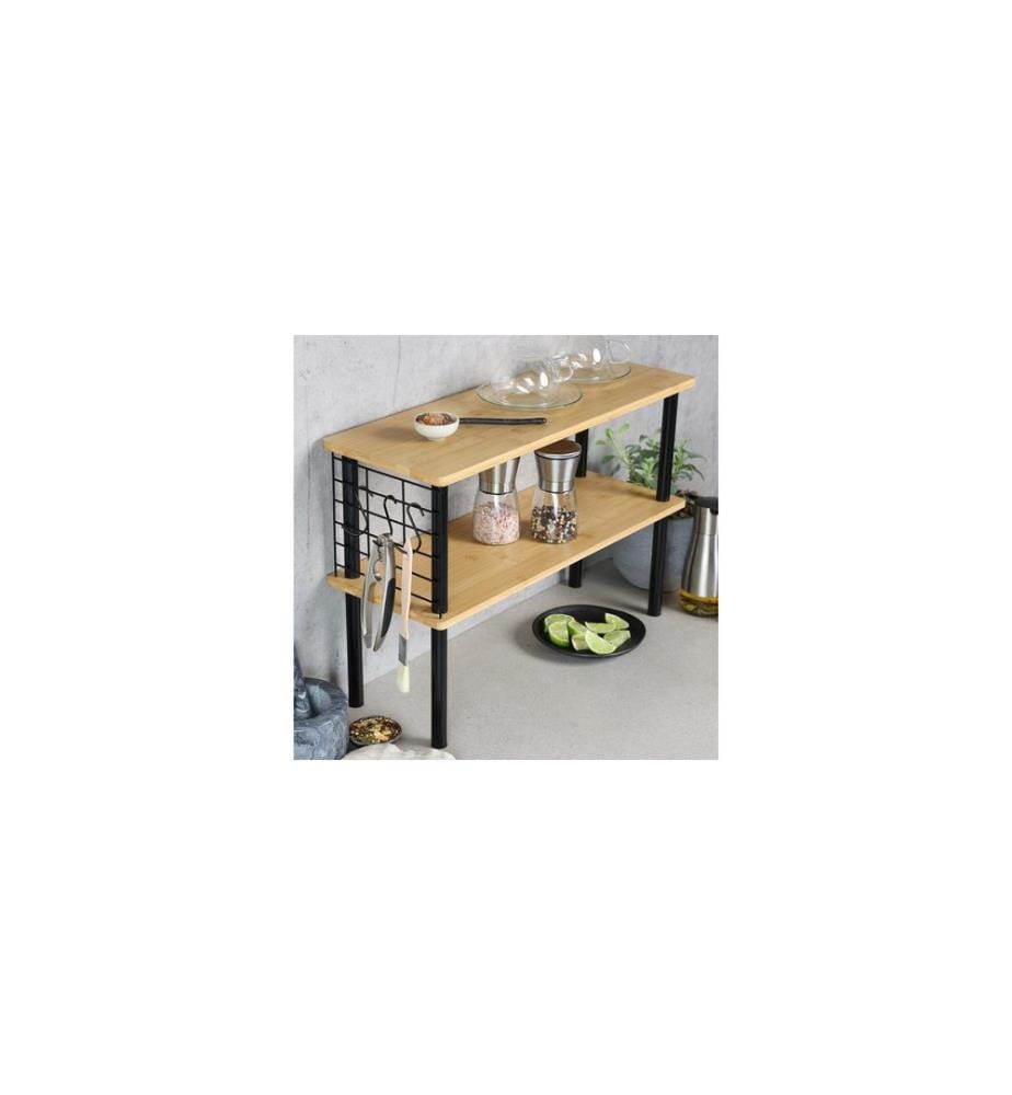 Kesper Scaffale da cucina nero/marrone