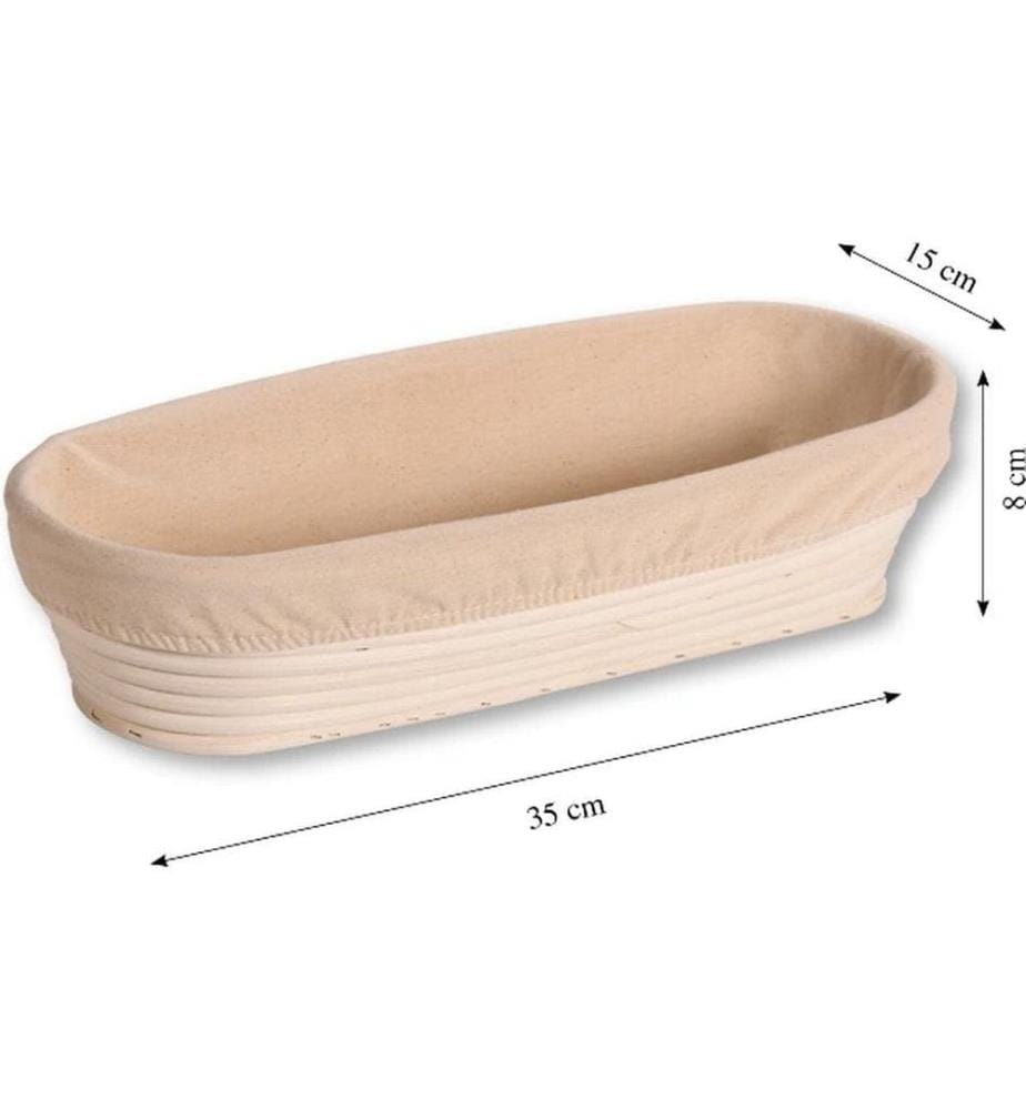 Kesper panier de fermentation Ovale en rotin avec housse 35 x 15 x 8 cm