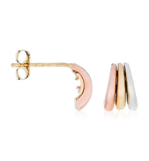 Trianon-Ohrringe - Gelbgold, Rotgold und Weissgold 375/1000