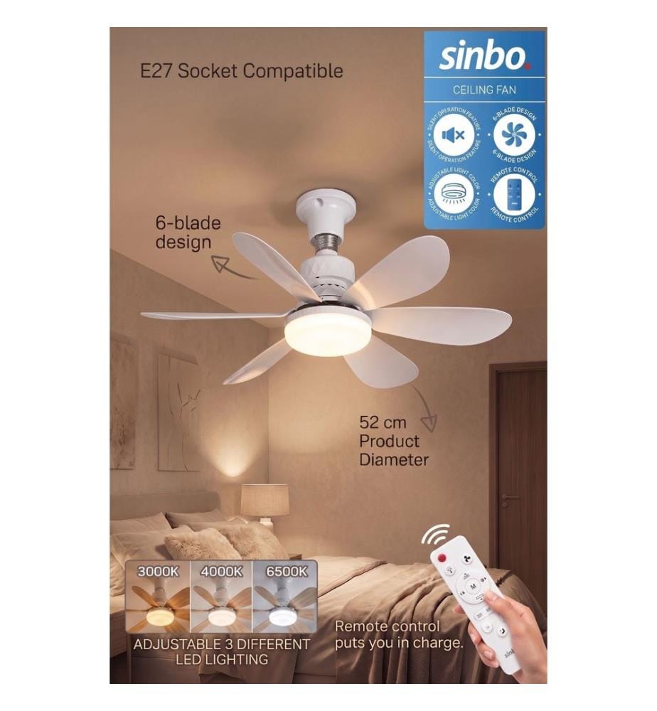 Deckenventilator, weiss, Metallgehäuse