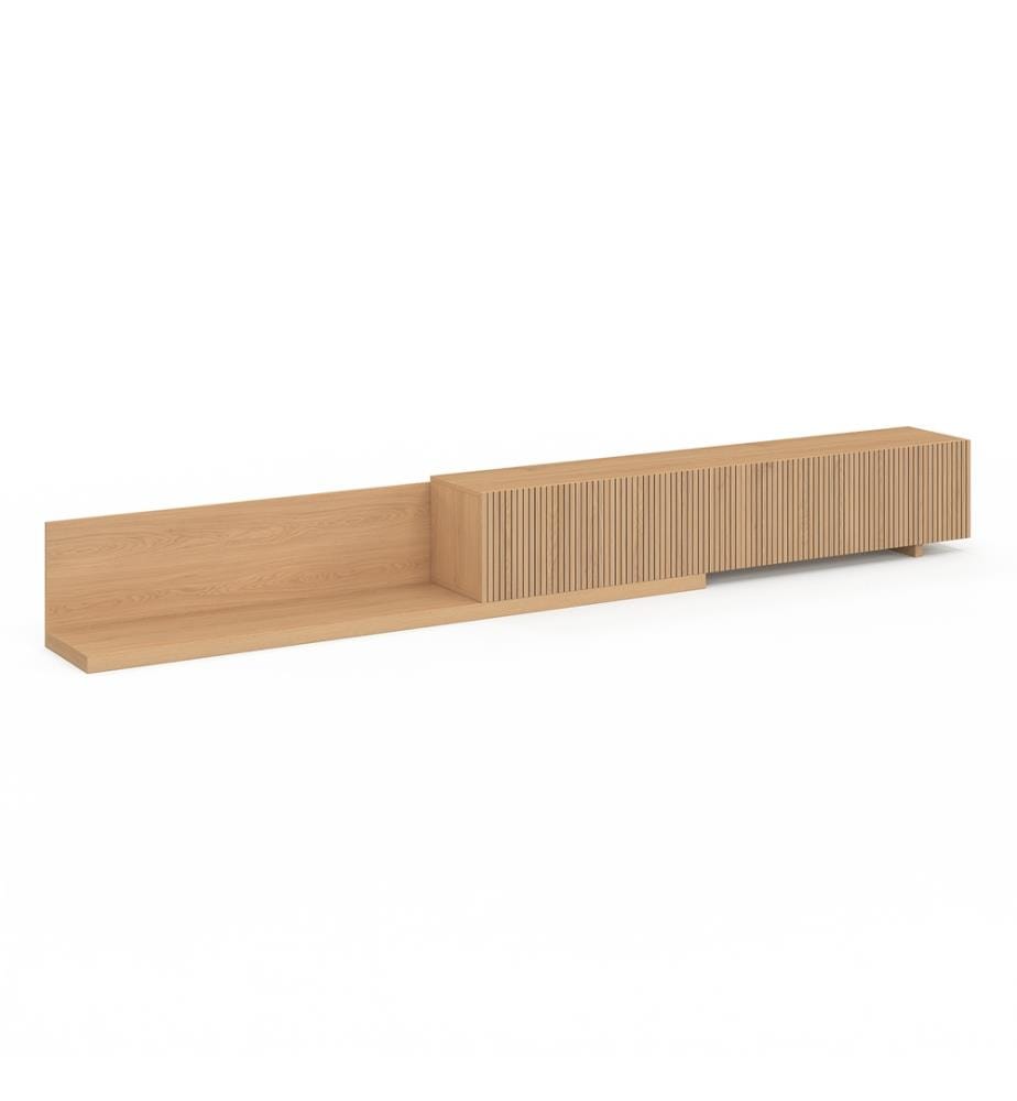 Mobile TV allungabile Movena con effetto doghe L215-360cm