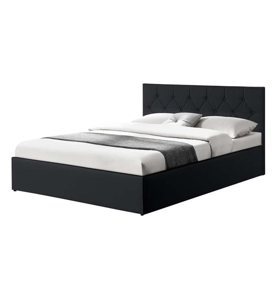 Letto Hannah con cassettone e molle 160x200cm - Nero