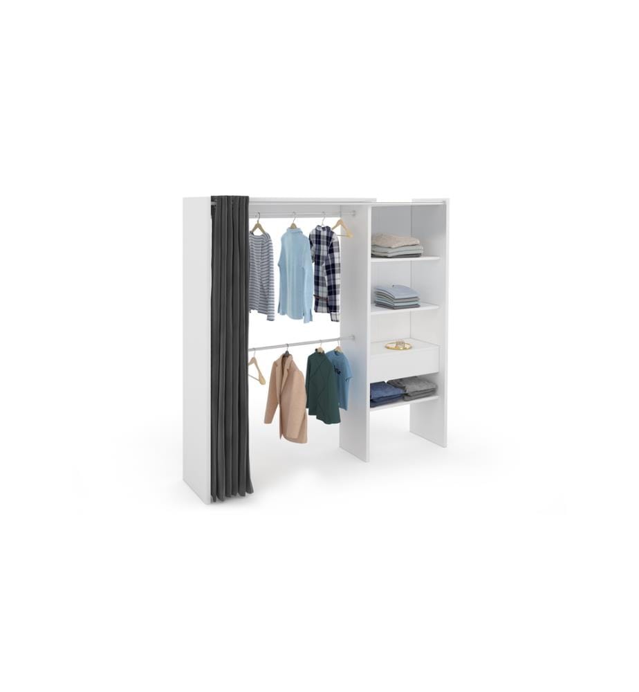 Dressing Aline extensible 120-170cm blanc 1 colonne