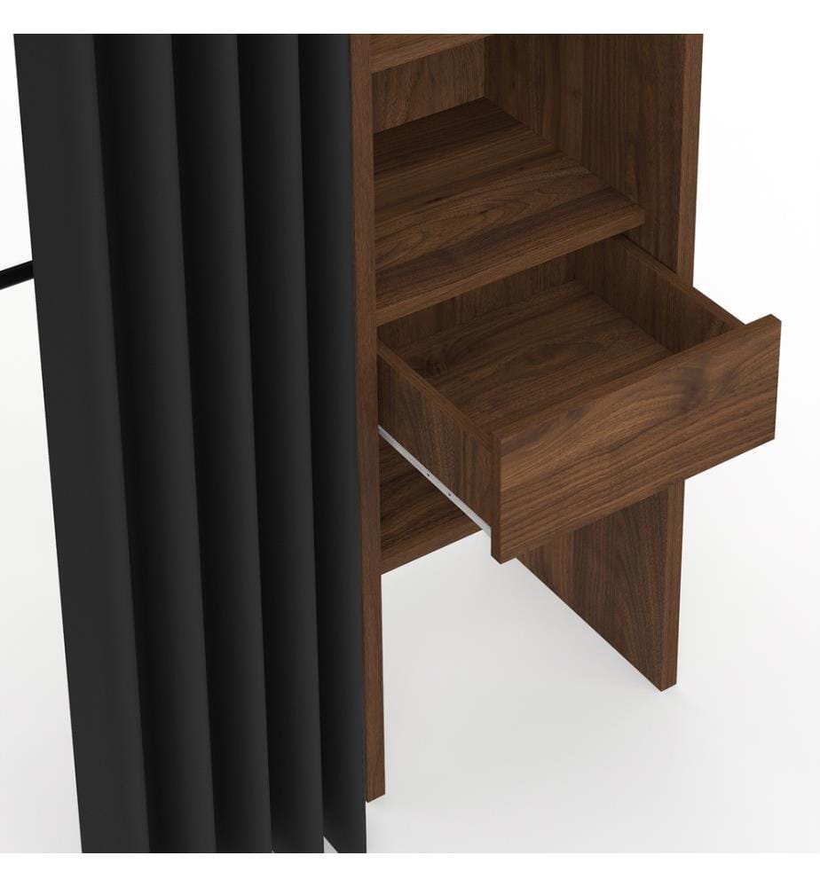 Dressing Justine extensible 120-180cm effet noyer double colonne